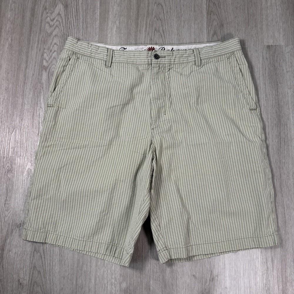 Tommy Bahama Men's Cotton Plaid Bermuda Shorts Palm Green 38